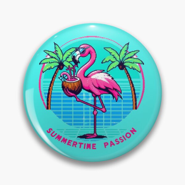 Item preview, Pink Flamingo 80's Pixel Art designed and sold by DakaPixelArt.