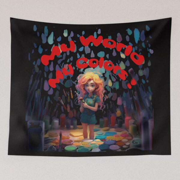 Item preview, Painting in Colors Happy Painter Girl My World, My Colors designed and sold by Uniquely4You2.
