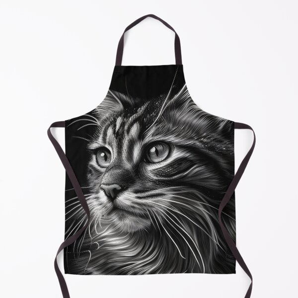 Artikelvorschau, Schwarz-weiße Katze-Bleistiftzeichnung entworfen und verkauft von Pencil-Art.