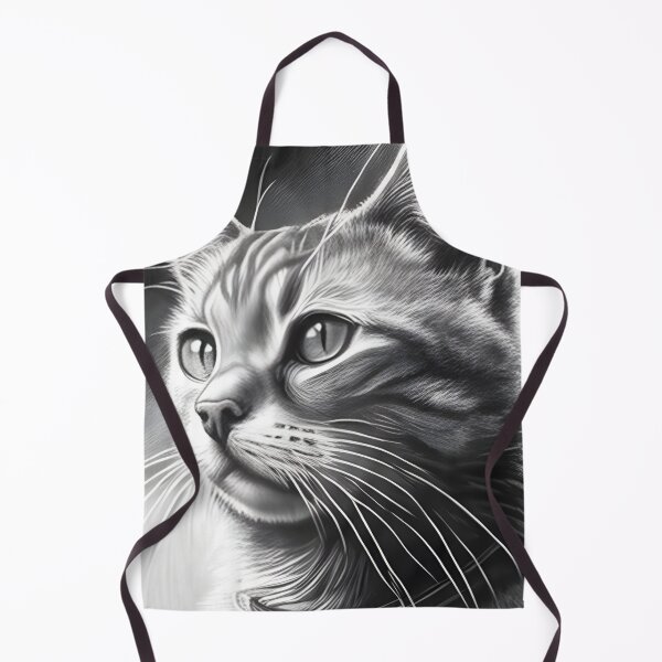 Artikelvorschau, Schwarz-weiße Katze-Bleistiftzeichnung entworfen und verkauft von Pencil-Art.