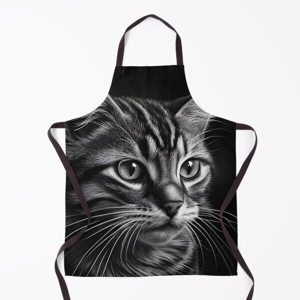 Artikelvorschau, Schwarz-weiße Katze-Bleistiftzeichnung entworfen und verkauft von Pencil-Art.