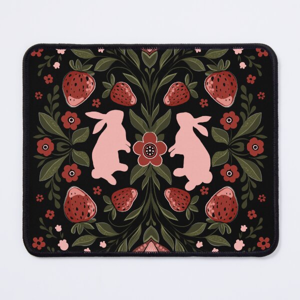 Item preview, Folk, easter rabbits, wild strawberry and spring flowers designed and sold by Hennagirl.