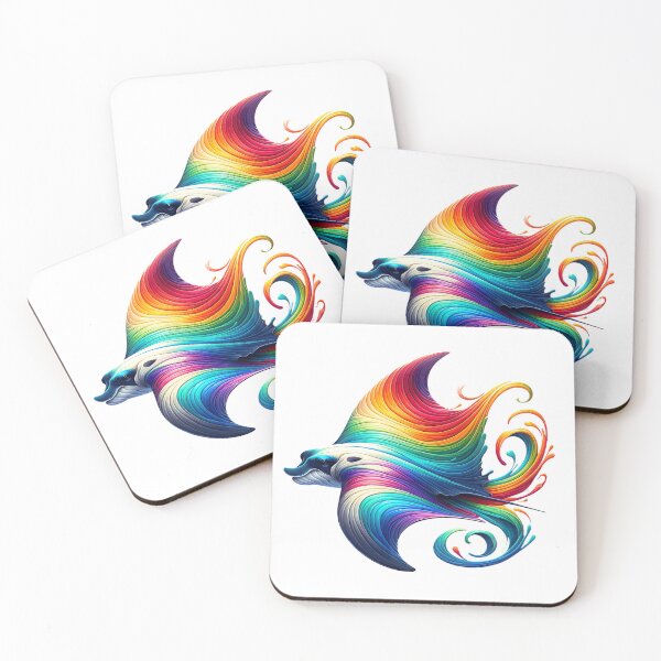 Item preview, Colorful Soaring Manta Ray Portrait designed and sold by FunArt4Everyone.