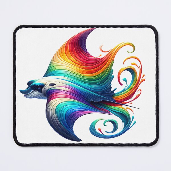 Item preview, Colorful Soaring Manta Ray Portrait designed and sold by FunArt4Everyone.