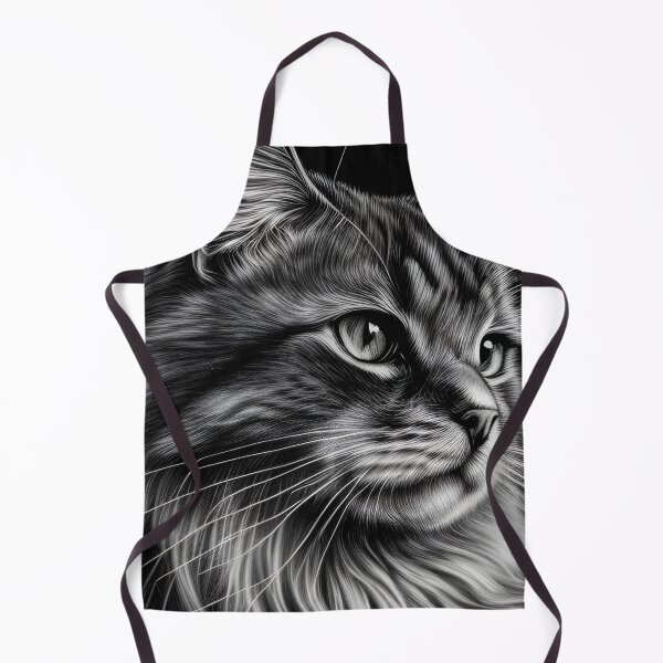 Artikelvorschau, Schwarz-weiße Katze-Bleistiftzeichnung entworfen und verkauft von Pencil-Art.