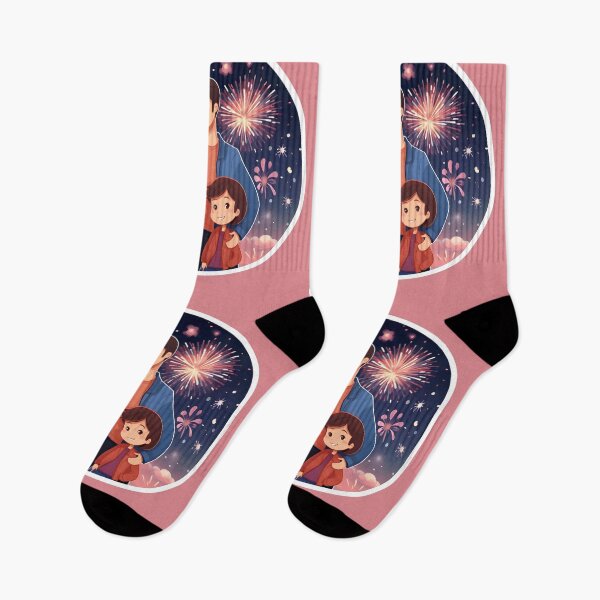 Item preview, Family Celebrating With Fireworks designed and sold by VivaIconicPrint.