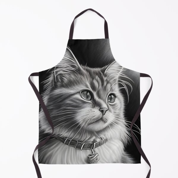 Item preview, Black and white cat pencil drawing designed and sold by Pencil-Art.