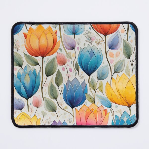 Item preview, Tulip Tile 27: Goblet of Springtime Sunshine in a Blooming Rainbow of Spiraling Blooms designed and sold by TheBrainArt.
