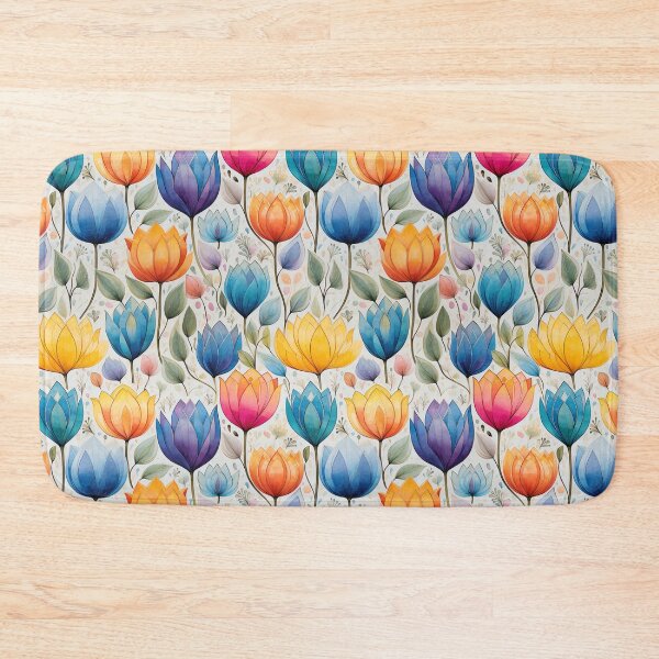 Item preview, Tulip Tile 27: Goblet of Springtime Sunshine in a Blooming Rainbow of Spiraling Blooms designed and sold by TheBrainArt.