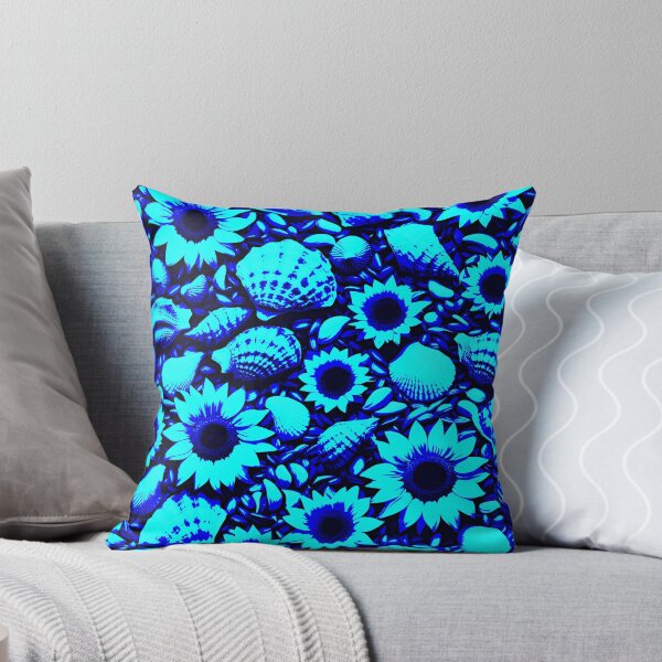 Item preview, Sunflowers, Seeds And Shells - Aqua Blue designed and sold by LangfordVenfour.