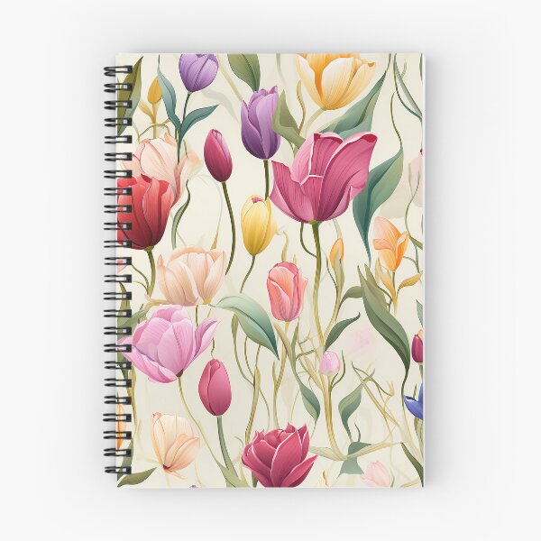 Item preview, Tulip Tile 28: Goblet of Springtime Sunshine in a Blooming Rainbow of Spiraling Blooms designed and sold by TheBrainArt.
