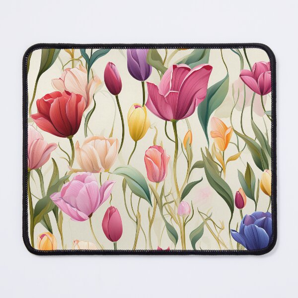 Item preview, Tulip Tile 28: Goblet of Springtime Sunshine in a Blooming Rainbow of Spiraling Blooms designed and sold by TheBrainArt.