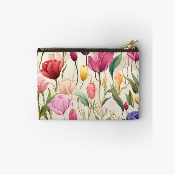 Item preview, Tulip Tile 28: Goblet of Springtime Sunshine in a Blooming Rainbow of Spiraling Blooms designed and sold by TheBrainArt.