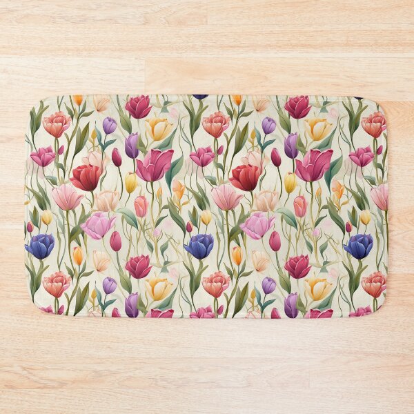 Item preview, Tulip Tile 28: Goblet of Springtime Sunshine in a Blooming Rainbow of Spiraling Blooms designed and sold by TheBrainArt.