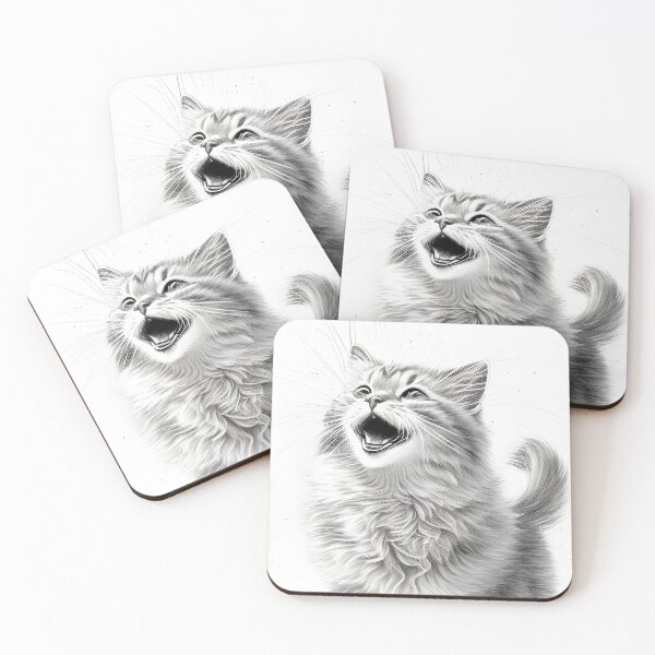 Artikelvorschau, Schwarz-weiße Katze-Bleistiftzeichnung entworfen und verkauft von Pencil-Art.
