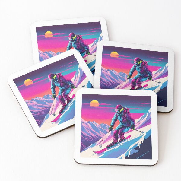 Item preview, Synthwave Skier  designed and sold by CharmStudio.
