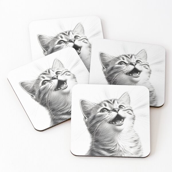 Item preview, Black and white cat pencil drawing designed and sold by Pencil-Art.