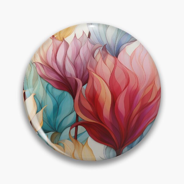 Item preview, Tulip Tile 29: Goblet of Springtime Sunshine in a Blooming Rainbow of Spiraling Blooms designed and sold by TheBrainArt.