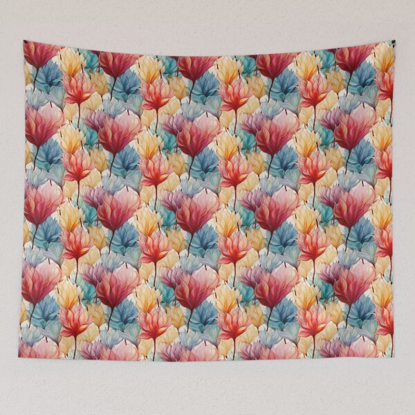 Item preview, Tulip Tile 29: Goblet of Springtime Sunshine in a Blooming Rainbow of Spiraling Blooms designed and sold by TheBrainArt.