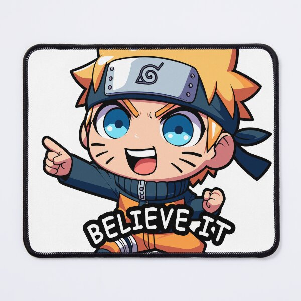 Item preview, Chibi Guy Sticker with Happy Face and “Believe It” Quote designed and sold by diegomenjivar92.