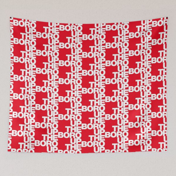 Item preview, Up The Boro - White on Red R designed and sold by Logo-A-GoGo.