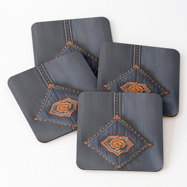 Item preview,  Jeans clothes, orange embroidered jeans 1 designed and sold by Kader101.