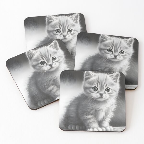 Item preview, Black and white cat pencil drawing designed and sold by Pencil-Art.