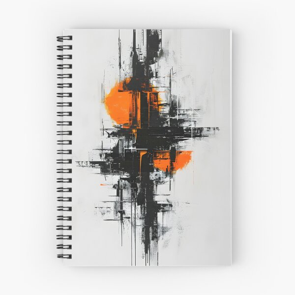 Item preview, Orange Pulse in Grayscale designed and sold by GodoAbstractArt.