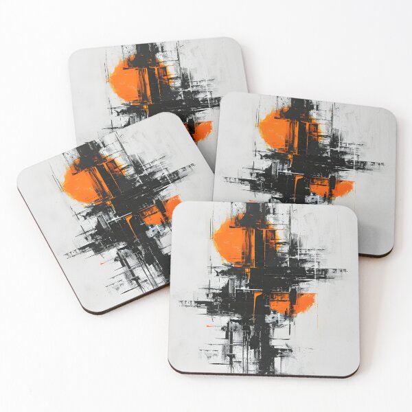 Item preview, Orange Pulse in Grayscale designed and sold by GodoAbstractArt.