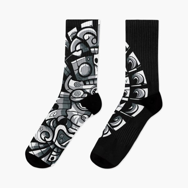 Item preview, Sacred symbolism of the Aztecs, a labyrinth in the square of Quetzelcoatl. Mayan gods. Mayan ethnic symbols, white tattoo. Drawing in white. Many Mayan symbols. Tattoo. Black and white image. designed and sold by MagelliShop.