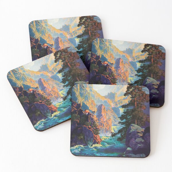 Item preview, Royal Gorge Colorado, Trucks on Cliff Edge 1922 Maxfield Parrish designed and sold by RocketshipRetro.