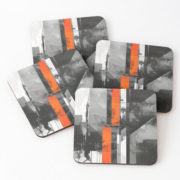 Item preview, Orange Infusion in Grayscale Harmony designed and sold by GodoAbstractArt.