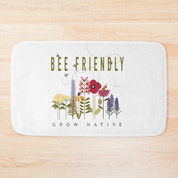 Item preview, Bee Friendly, Grow Native, Flower Illustration designed and sold by Carolyn Raar.