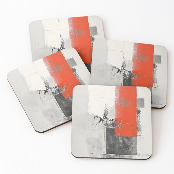 Item preview, Serenity in Grayscale and Red designed and sold by GodoAbstractArt.