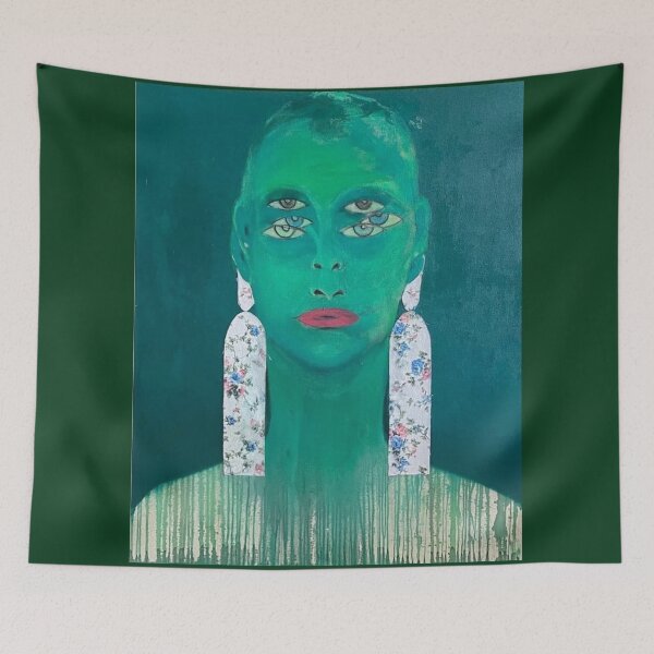 Item preview, Abstracted face with a flowers by Gela Mikava designed and sold by Gela Mikava.