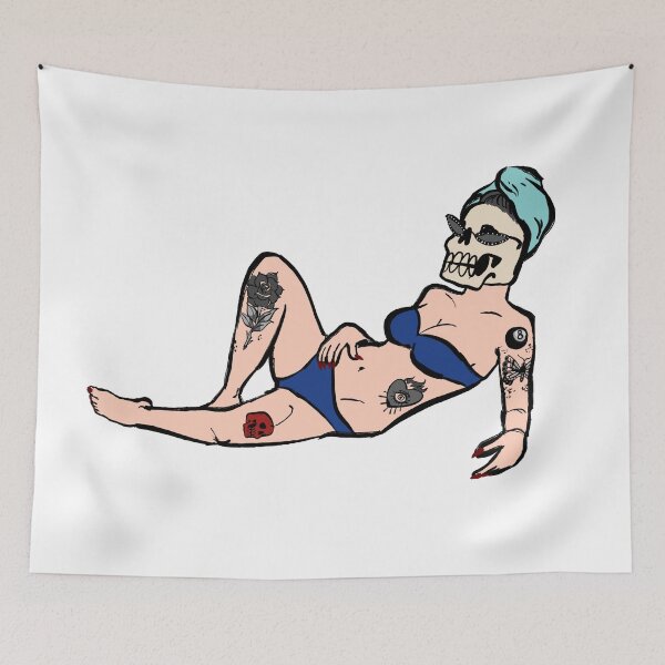 Item preview, maraschino babe (blue bikini) designed and sold by maraschino  skull.