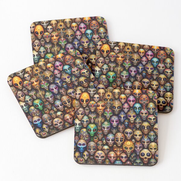Item preview, Extraterrestrial Visage: A Mosaic of Alien Expressions designed and sold by ArtComixHaven.