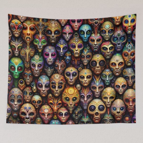 Item preview, Extraterrestrial Visage: A Mosaic of Alien Expressions designed and sold by ArtComixHaven.