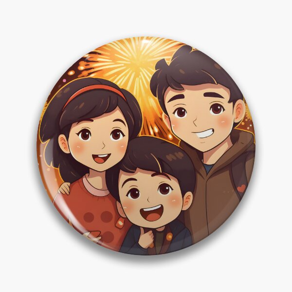 Item preview, Siblings Celebrating With Fireworks designed and sold by VivaIconicPrint.
