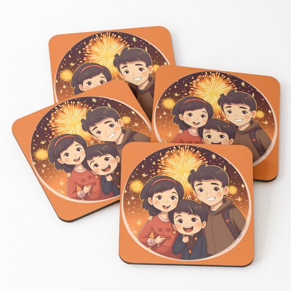 Item preview, Siblings Celebrating With Fireworks designed and sold by VivaIconicPrint.