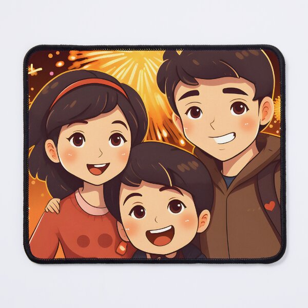 Item preview, Siblings Celebrating With Fireworks designed and sold by VivaIconicPrint.