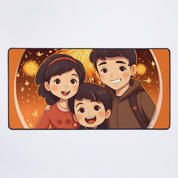 Item preview, Siblings Celebrating With Fireworks designed and sold by VivaIconicPrint.
