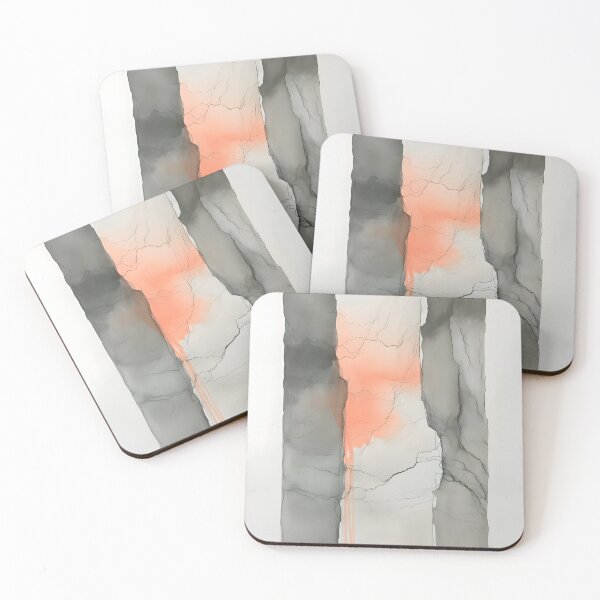Item preview, Serenity in Coral and Gray designed and sold by GodoAbstractArt.