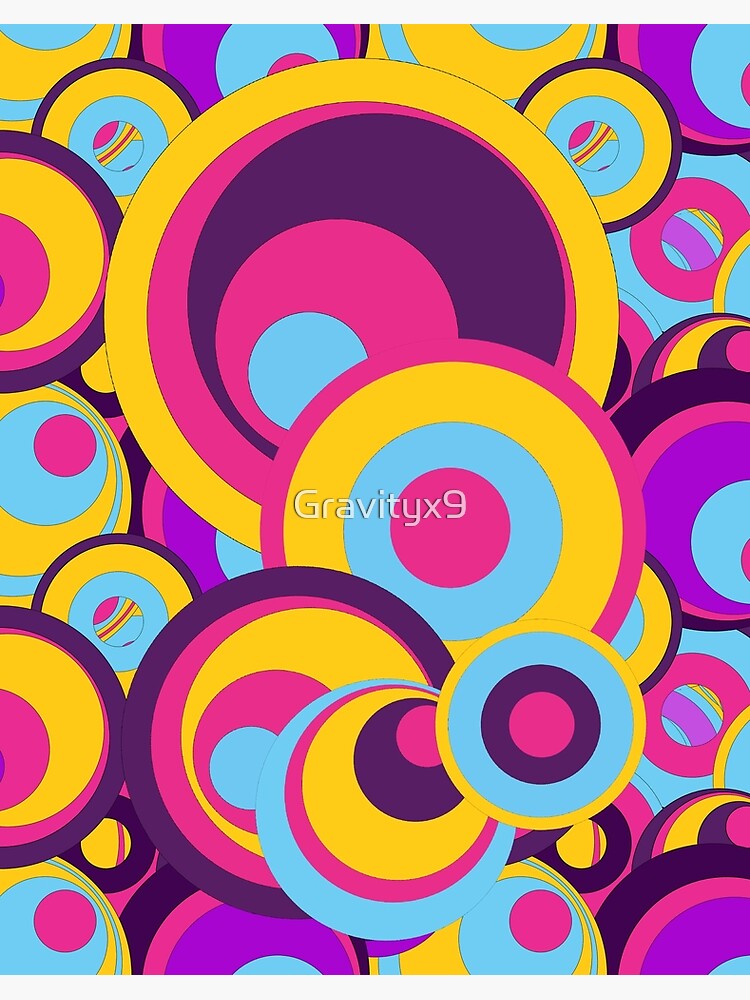 Retro Circles Groovy Colors | Art Board Print