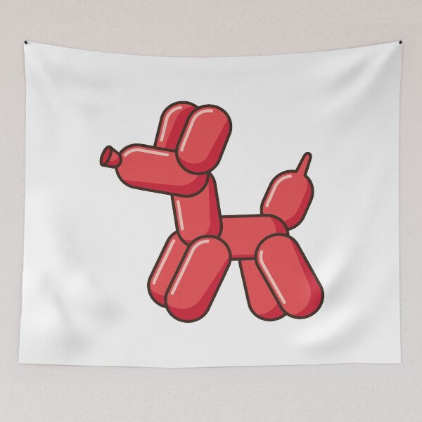 Item preview, Playful Pup: Whimsical Illustration Crafted from Red Balloons designed and sold by OpsDesing.