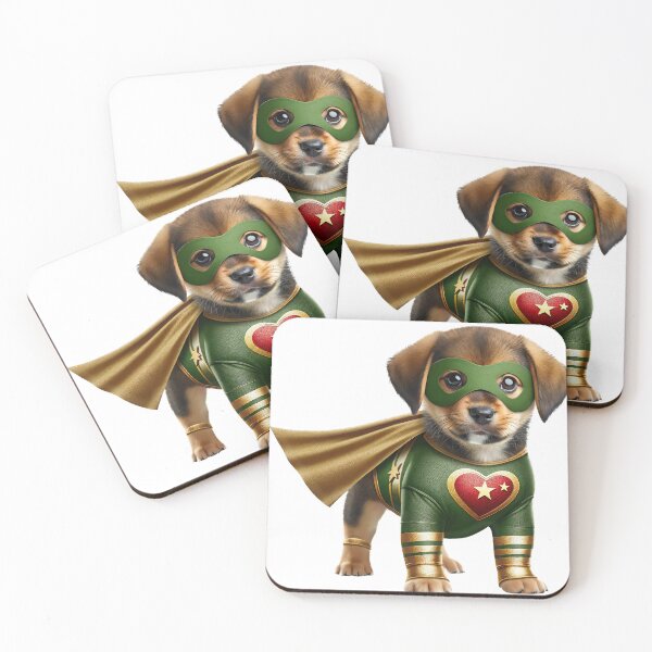 Item preview, Superhero Puppy Dog Green Adventure Art designed and sold by FunArt4Everyone.