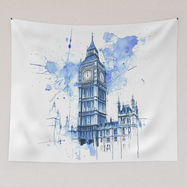 Item preview, Big Ben Watercolour designed and sold by Kobi-PrintVibes.