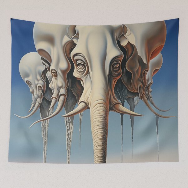 Item preview, Abstract Tusk Mirage: Ethereal Elephant Dreams designed and sold by Mullet Monkey.