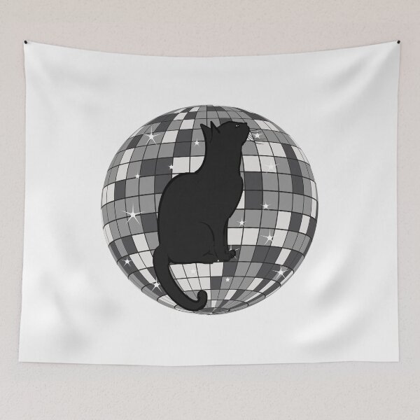 Item preview, Cat Mirrorball - Shiny things and cats designed and sold by PoesyInPrint.