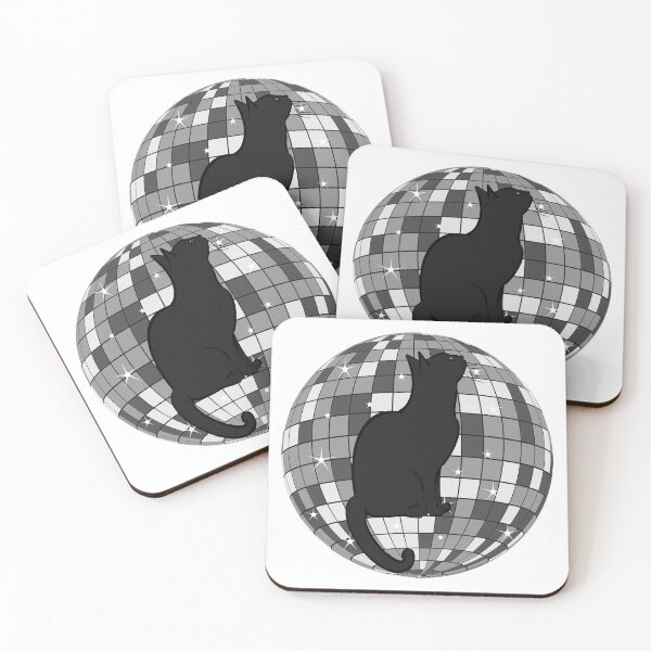 Item preview, Cat Mirrorball - Shiny things and cats designed and sold by PoesyInPrint.
